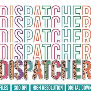 Dispatcher doodle letter PNG, Dispatcher leopard sublimation, Dispatcher digital download, Dispatcher shirt png, Dispatcher Instant download