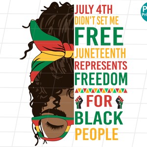 Moño de Juneteenth El 4 de julio no me liberó Png Diseño de sublimación Descarga digital PNG Instant DIGITAL, Historia negra sublimación Png