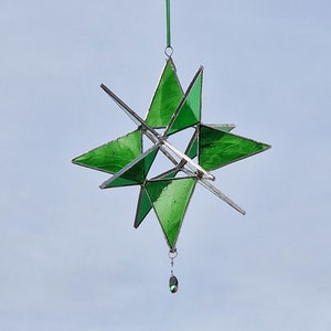 Moravian Star 3D Stained Glass Star 12 Point Christmas Decor Sun Catcher Gift
