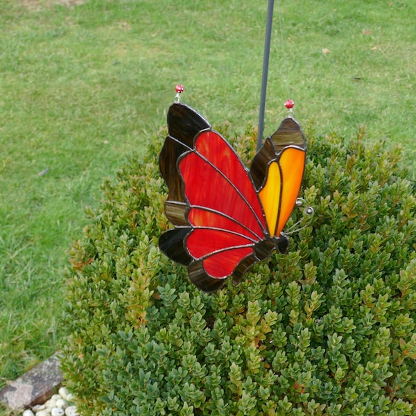 Frühlingsdeko, Fensterdeko Frühling zum hängen, Schmetterling,  Geschenk für Geburtstag, Buntglas Deko, Tiffanyglas, Fensterschmuck