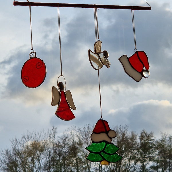 Weihnachtsschmuck hängend, 5 teilige Weihnachtsdeko, Sonnenfänger