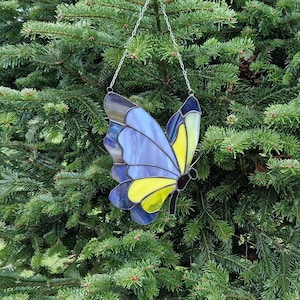 Schmetterling aus Buntglas, Frühlingsdeko, Fensterbild, Fensterschmuck, Glaskunst, Geschenk