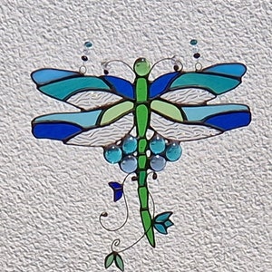 Decorative stained glass – dragonfly, window hanging, dragonfly ornament, insect decoration, gift