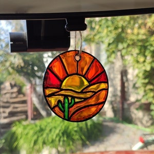 Desert sunset suncatcher Pendant for car Mini suncatcher Mothers day First car gift