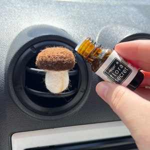 Needle Felted Mushroom Car Air Vent Clip: Cottagecore Car Accessory