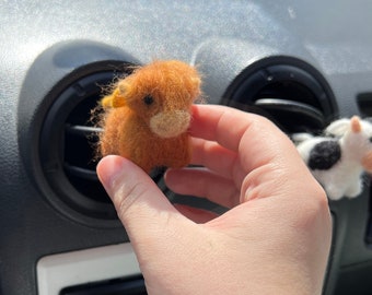 Car accessories for women Cow lover gift Farm animal car freshener Cows air vent clip Needle felted cute cow car freshies Scottish highland