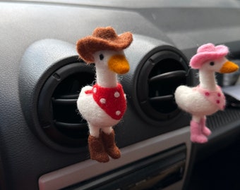 Country gifts for women Western aesthetic car decor Cowboy/Cowgirl goose air vent clip Handmade farm animals car freshies Car accessories