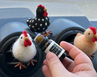 Chicken lover gift Crazy chicken lady Farmcore decor Chicken air vent clip Handmade farm animal car freshies Car accessories for women
