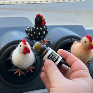 Chicken lover gift Crazy chicken lady Farmcore decor Chicken air vent clip Handmade farm animal car freshies Car accessories for women