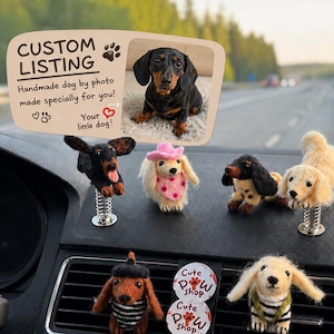 Autoaccessoire voor je hond, replica van je huisdier, clip voor in het ventilatierooster met hond, dashboardaccessoire voor je hond, fotocadeau van je huisdier