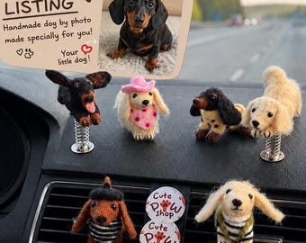 Compañero de coche personalizado para perros, réplica personalizada de mascotas, clip para rejilla de ventilación para perros, compañero para el salpicadero de perros, regalo con foto de mascota