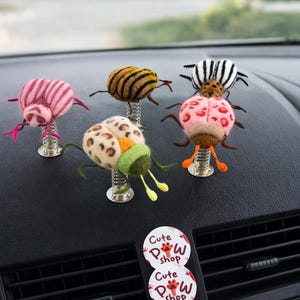 Bouncing Beetle Car Dashboard Decor, Funny Bug Toy, Colorado Beetle Gift Idea