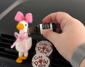 Gefilzte Gänse Auto Lüftungsschelle - Handgemachte Wolle Auto Decor
