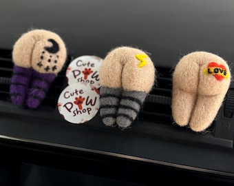 Wool Felted Butt Car Air Vent Clip – Witchy Halloween Decor