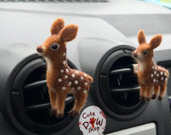 Spotted Fawn Air Vent Clip, Forestcore Decor, Wilderkind Woodland Car Accessory