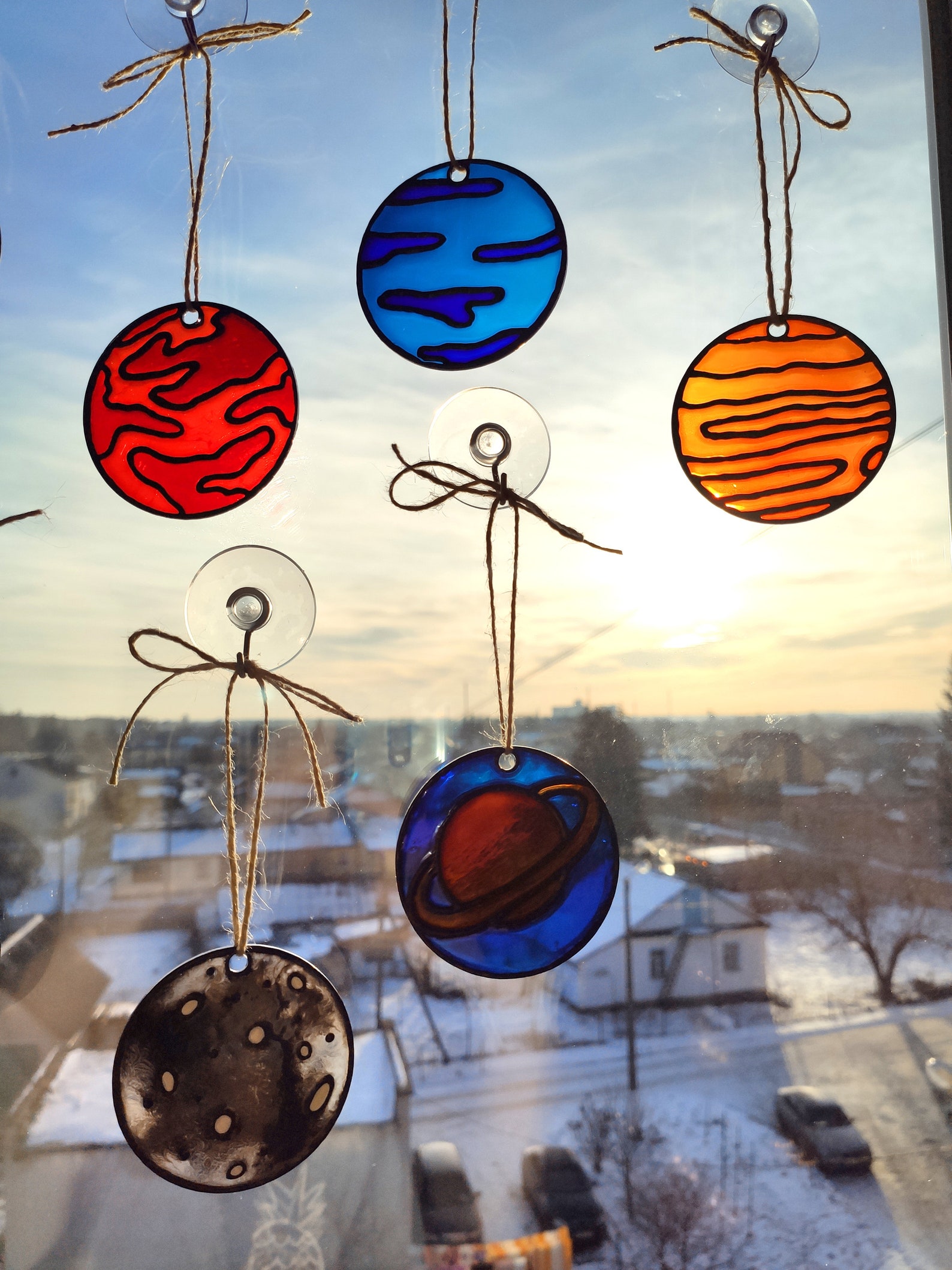 Space suncatchers for car rear view mirror FAUX Etsy