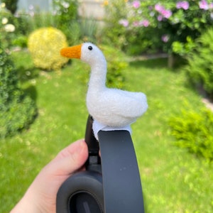 Felted goose headphone accessory Headphones decor Gamer gift for her Goblincore gaming accessories Streamer gift Goose gift image 8