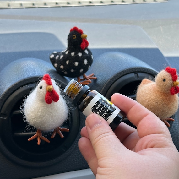 Chicken lover gift Crazy chicken lady Farmcore decor Chicken air vent clip Handmade farm animal car freshies Car accessories for women