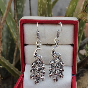 Beautiful Peacock Earring|Peacock lovers earring| Silver plated Earring|Gift For Her|Christmas Gift| Gift for Birds Lovers|
