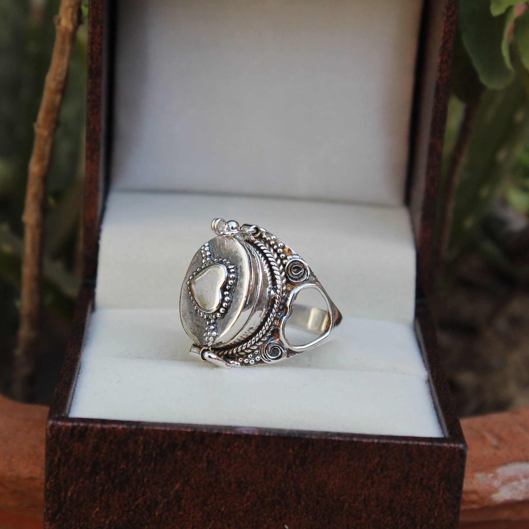 Beautiful Box box ring|Heart design Box Ring|925 Silver Ring|Statement Box Ring|Summer Day Gift|Rings|Locker Ring|