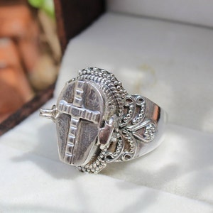 Beautiful Cross Box Ring, Coffin Ring |925 Silver plated Ring | Statement Box Ring | Handmade Ring Gift for her  Box ring
