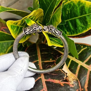 The Lion King Bracelet, 925 Silver Plated Oxidized Bracelet, Animal Bracelet,Lion Face Bracelet For Women, Halloween day gifts,Cuff Bracelet