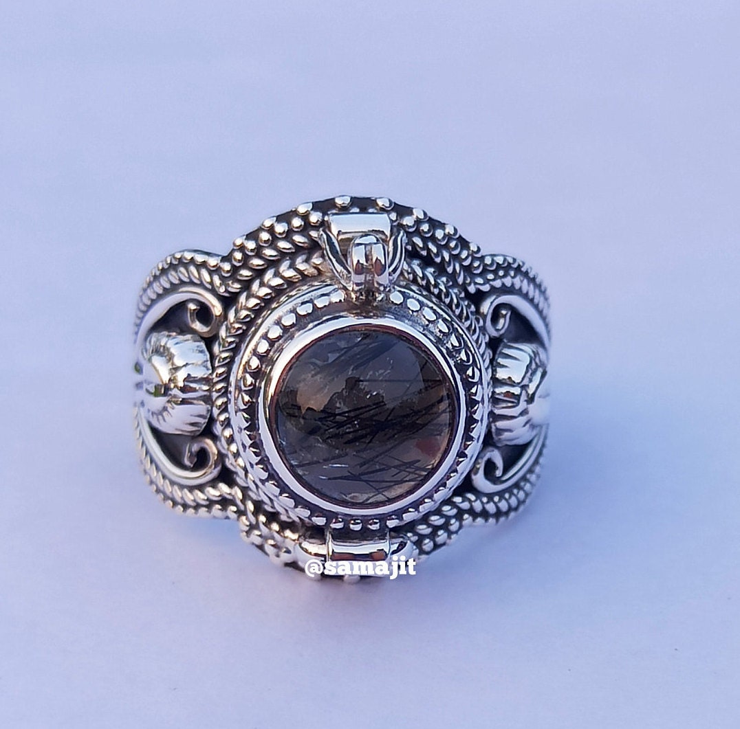 Poison Ring Poison Box Ring Black Crotile Ring Halloween Etsy