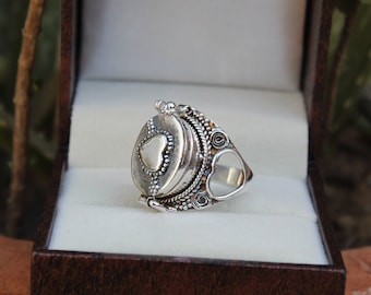 Beautiful Locket box ring|Heart design Ring|925 Silver plated Ring|Statement Box Ring|christmas gift|Rings|Locker Ring| Halloween Gifts