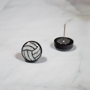 Laser Cut & Engraved Acrylic Volleyball Stud Earrings, Sport Earrings, Volleyball Team Gift, Volleyball Coach Gift