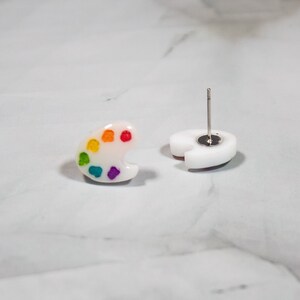 Artist Pallet Stud Earrings | Gift for artist | Gift for art teacher | creative earrings | gift for art lover | Unique Stud Earrings
