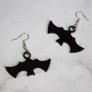 Lightweight Hanging Bat Acrylic Dangle Earrings