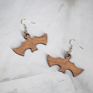 Lightweight Hanging Bat Acrylic Dangle Earrings