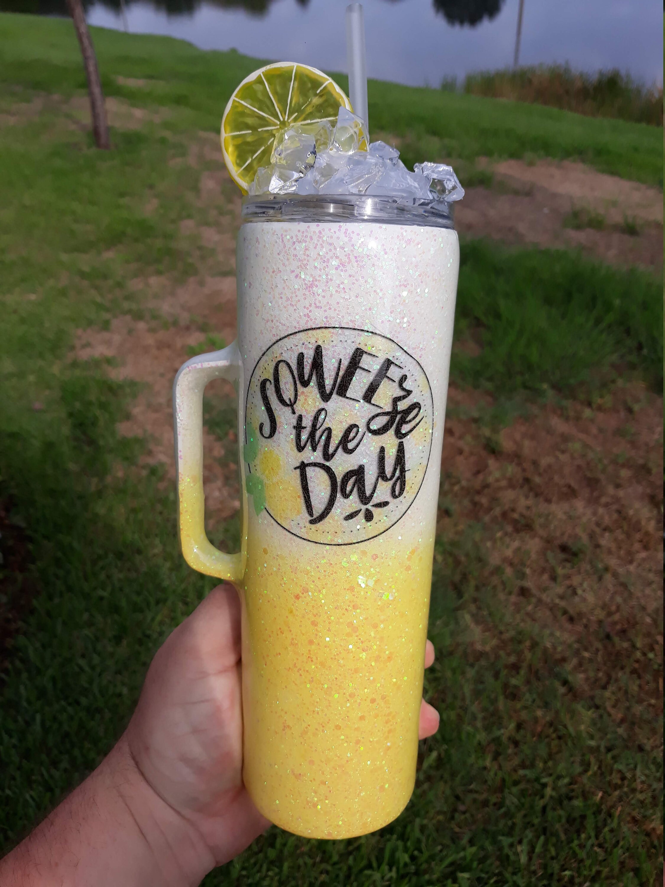 Ice Topper Tumbler Lemon Topper Tumbler Lemonade Tumbler Etsy