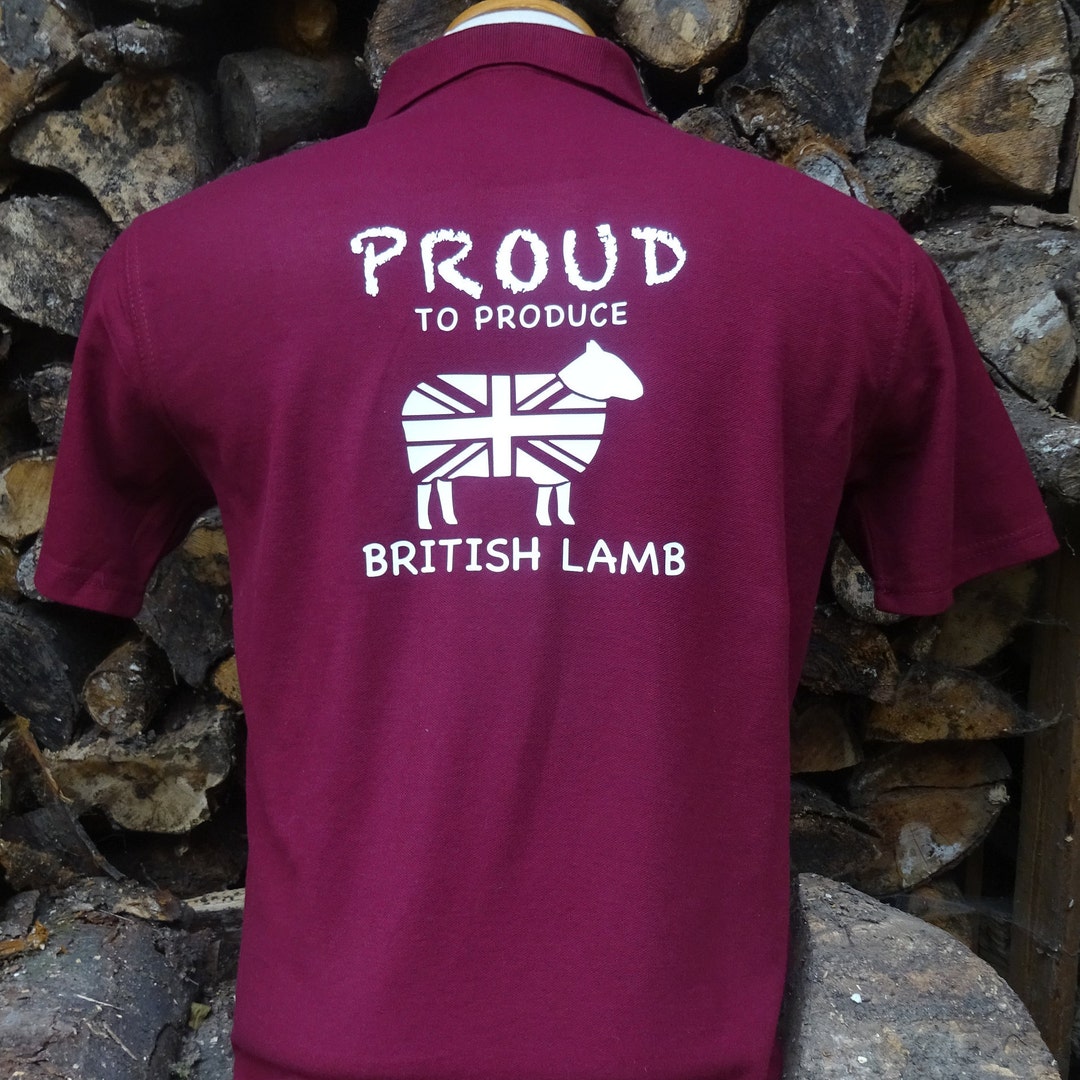 Proud Farmer Polo Shirt British Lamb Welsh Scottish Sheep Farmer Tshirt
