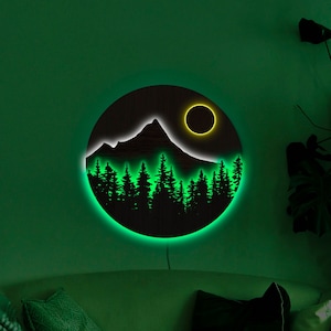Applique a LED da montagna, illuminazione da parete per montagna, illuminazione da parete per montagna con luce, luci da montagna, luce notturna per montagna, insegna al neon per montagne