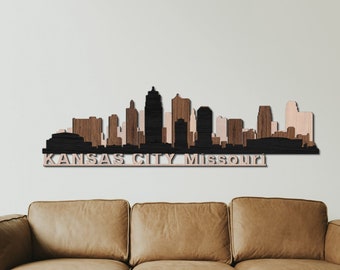 Kansas City Missouri Wandkunst, Kansas City Skyline Wandkunst, Kansas City Skyline Holz, Kansas City Wandkunst, Kansas City Wanddekor