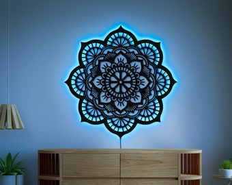 Mandala led custom sign,Mandala wood wall decor,Mandala night light, Yoga neon sign, Yoga wall decor, Mandala light sign,Mandala wall decor