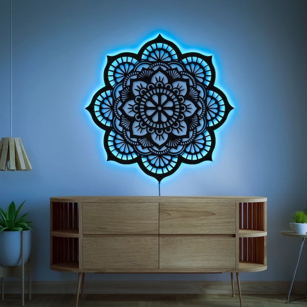 Mandala led custom sign,Mandala wood wall decor,Mandala night light, Yoga neon sign, Yoga wall decor, Mandala light sign,Mandala wall decor
