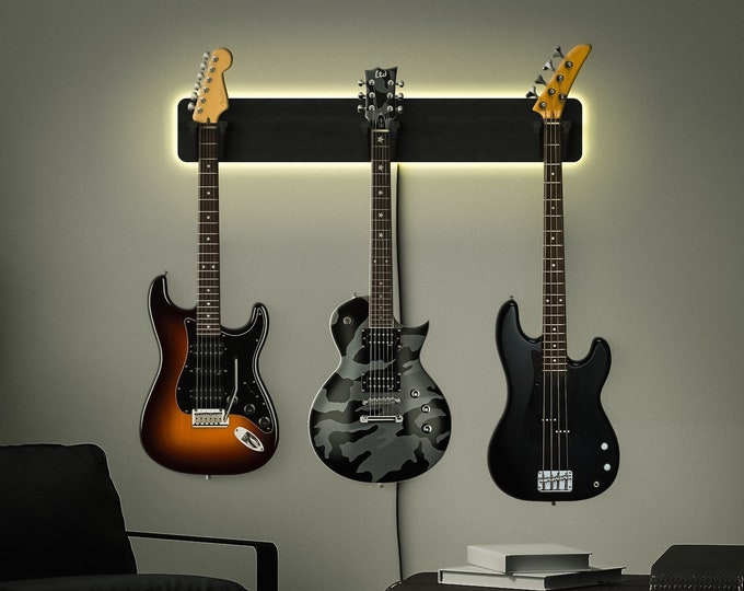 Guitar hanger wall mount, Guitar holder wall mount, Guitar hanger shelf, Guitar Rack Wall, Guitar wall hanger, Wooden guitar stand,Wall Hook