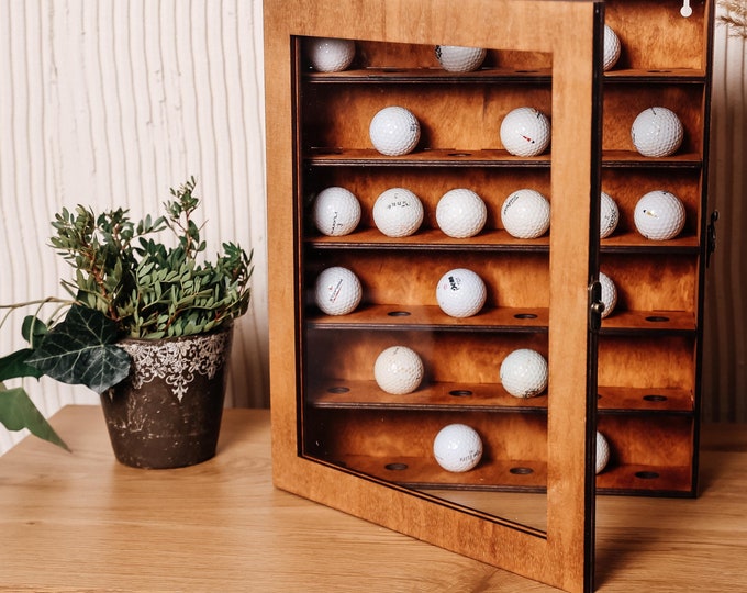 Golf ball display cases and storage,Custom golf ball holder,Golf ball display case,Golf ball wall display,Led Display Case,Wood display case