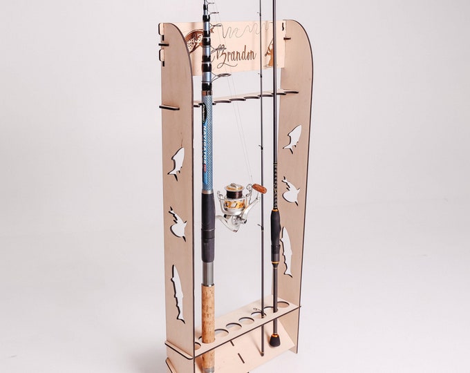 Custom fishing rod holder,Fishing rod rack, Fishing pole holder,  Fishing rod storage, Fishing gifts for men,Fishing rod stand,Fishing gifts