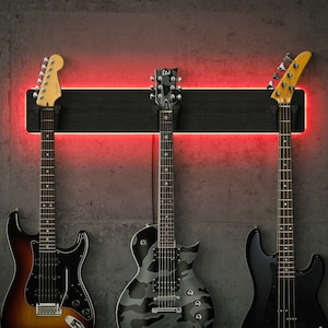 Suporte de parede para guitarra, Suporte para guitarra elétrica, Suporte de madeira para guitarra, Suporte de parede para guitarra, Presentes para guitarristas, Suporte para guitarra multiuso
