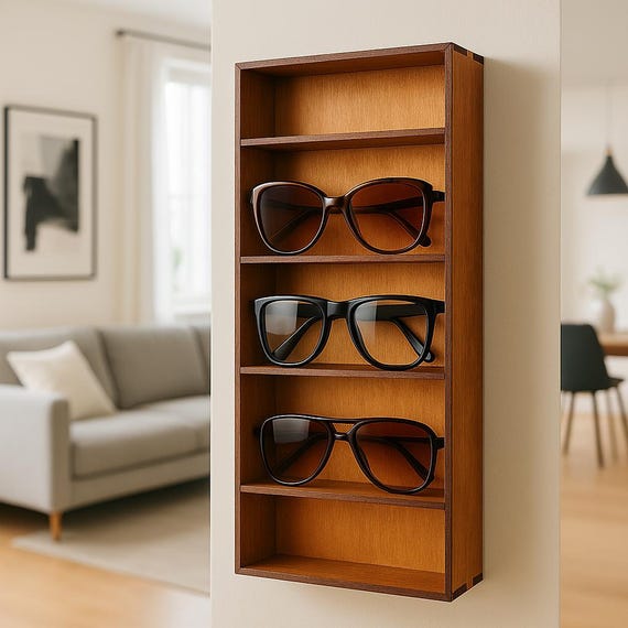 シールド新品　THE WOODEN GLASS 帯付 obi Sunglasses Rack,wooden Sunglasses Holder for Wall, Eyeglass