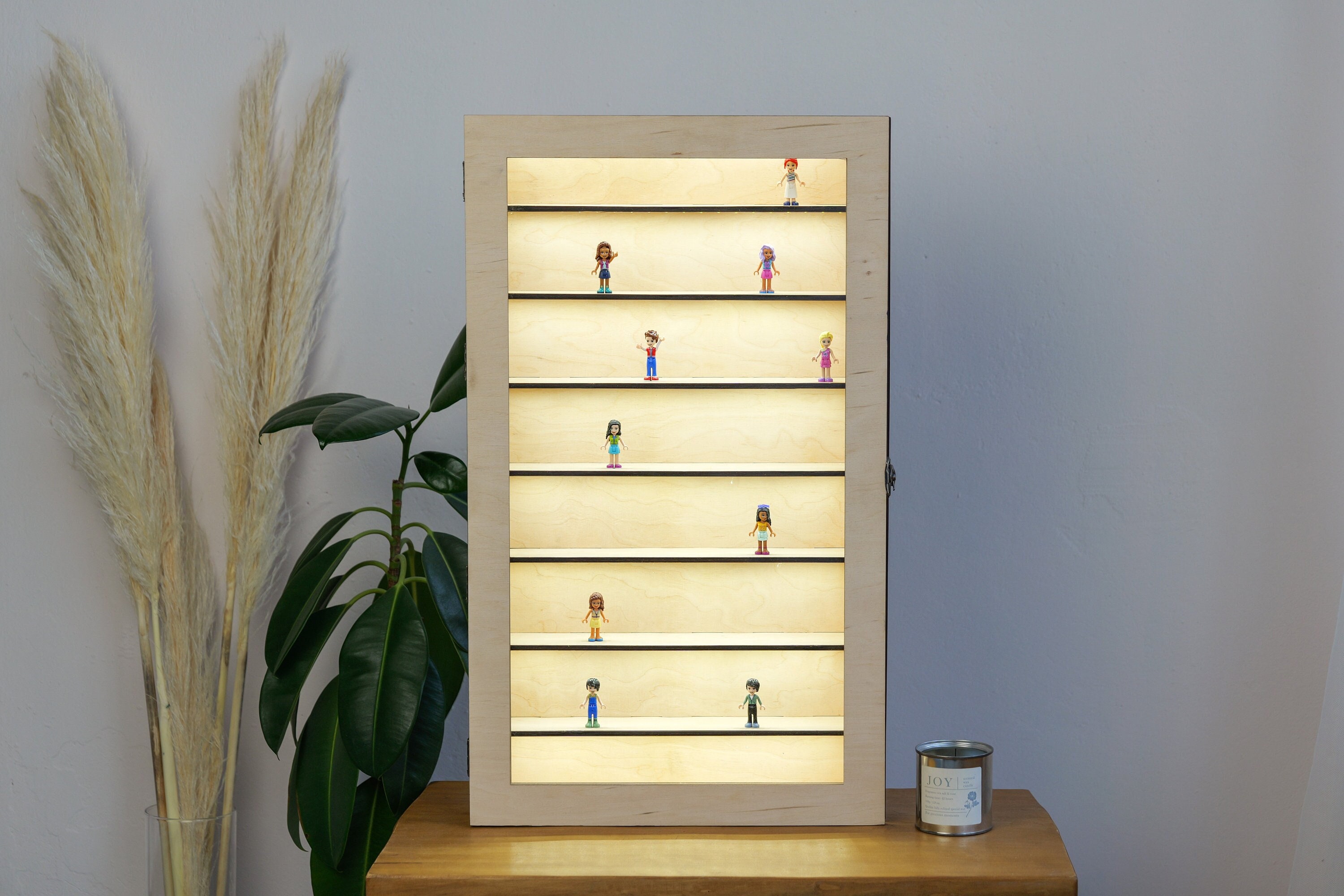 木製ガラスケース LED照明付き 木製ガラスケース LED照明付き