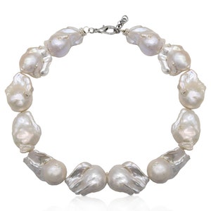 Baroque Pearl Necklace 925 Sterling Silver Materials Natural - Etsy