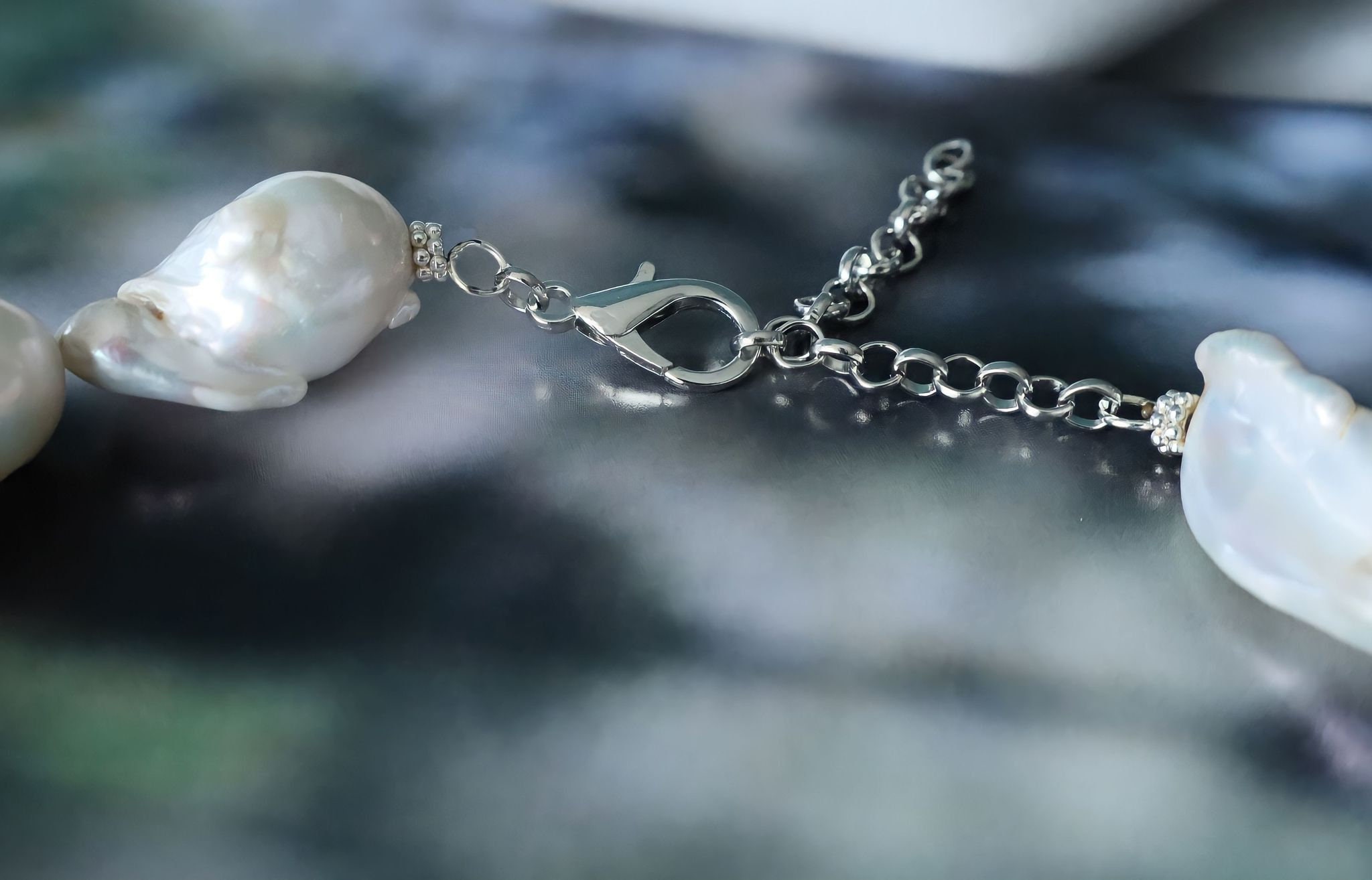 Baroque Pearl Necklace 925 Sterling Silver Materials Natural - Etsy