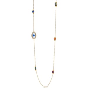 Gold Filled Necklace with Evil Eye, Gold Chain Necklace, Evil Eye Jewelry, Crystal Necklace, Swarovski Crystal, Dainty Necklace,Gift for Her