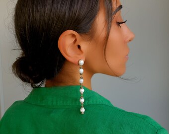 Pearl Earrings, Pearl Drop Earrings, Dangle Earrings, Beaded Earrings, Gemstone Earrings, Dainty Earrings, Handmade Jewelry, Gift for Her