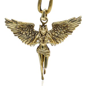 Gold Filled Angel Pendant Necklace, Angel Wings Necklace, Paperclip Chain Necklace, Handmade Jewelry image 7