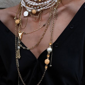 Baroque Pearl Necklace Set With Gold Chain, Beaded Necklace, Layered ...